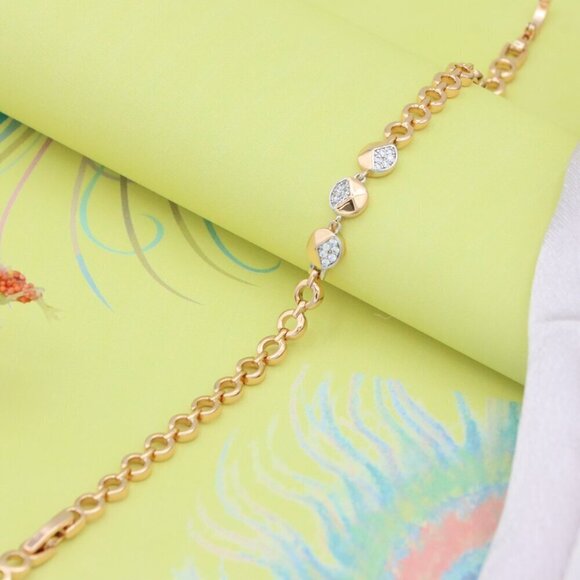 Rose Gold Designer Bracelet with Sparkling Half-Circle Charms, XPBL0703 - Picture 7 of 12